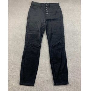 7 For All Mankind Velvet Pants Women 27 Black Skinny‎ Stretch High Waist Ankle